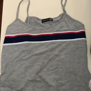 grey striped tank